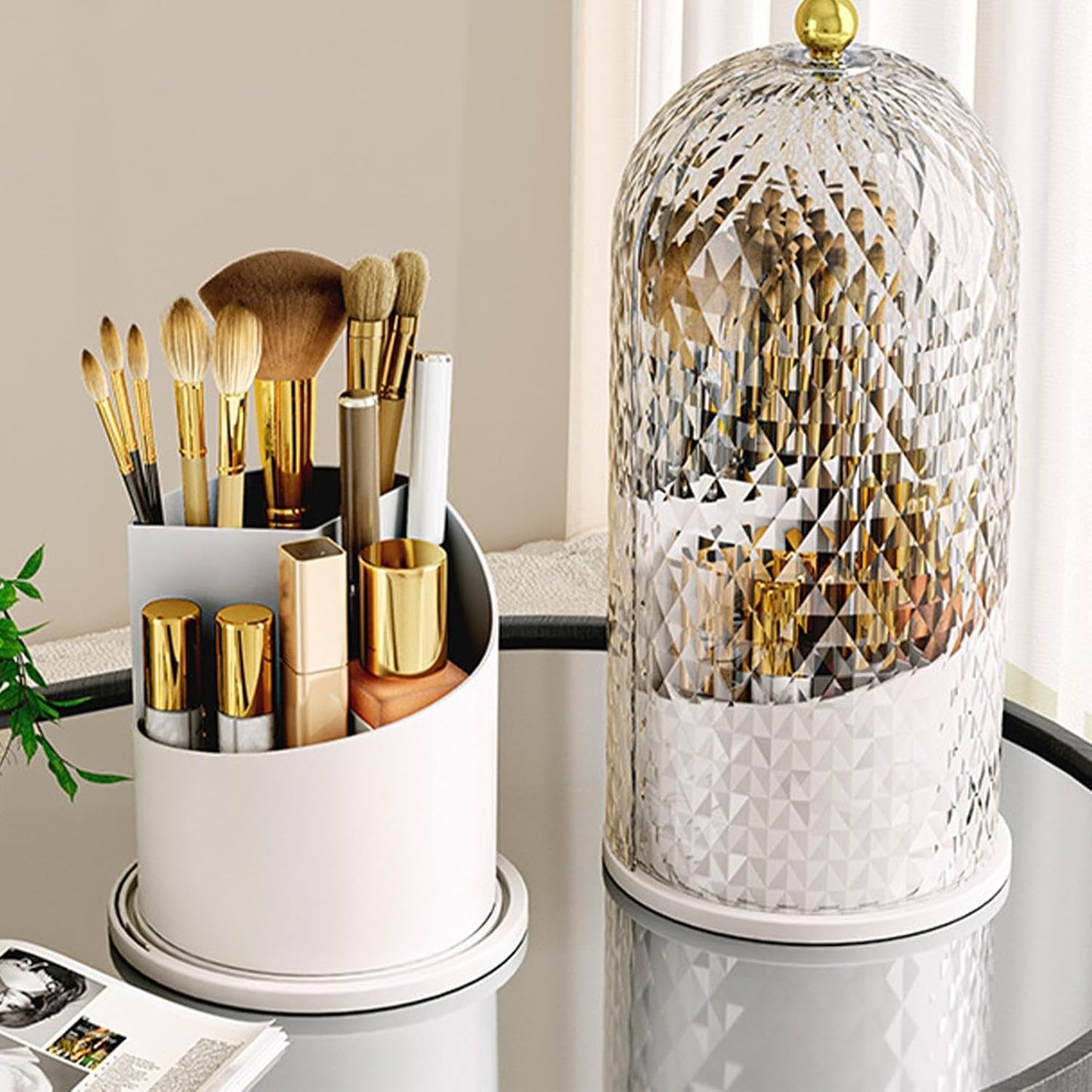 Organisateur Maquillage - MakeupBrushHolder™ - Diamant Blanc - ElieRangement