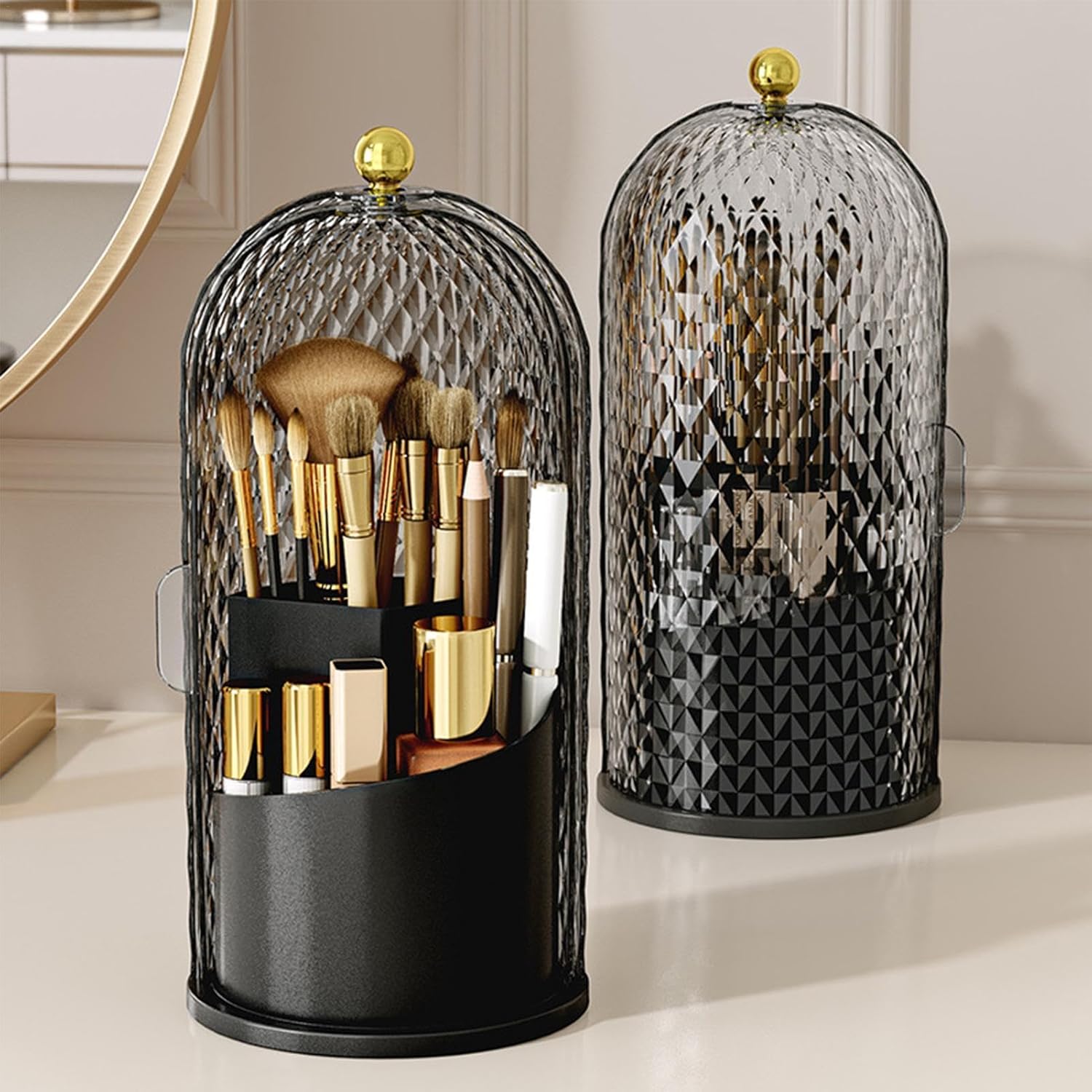 Organisateur Maquillage - MakeupBrushHolder™ - Diamant Noir - ElieRangement